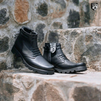 Sepatu PDH Pria/Wanita Kulit Dop Asli Army 86 Hitam Boots