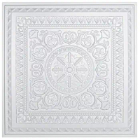 12PCS PVC 3D Ceiling Tiles Wall Panels Decorative Water Proof Moisture-proof Plastic Sheet in White (60x60cm)