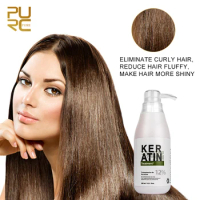 PURC 12% Brazilian Keratin Hair Treatment Straightening Smoothing Scalp Treatments Hair Care Products for Women 300ml