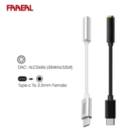 FAAEAL Type-C To 3.5mm Audio Adapter DAC Decoding Headphone Converter Earphone Earbuds Amplifier DAC Dongle Audio Decoder Cable