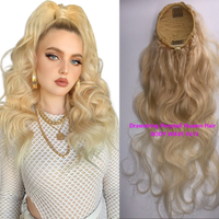 Human Hair Wig Ponytail BODY WAVE 613 # Drawstring Ponytail Human Hair