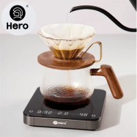Hero Coffee Electronic Scales Pour Coffee Electronic Drip Coffees Scale With Timer 2KG/0.1g LED Smart Kitchen Scale USB Charging