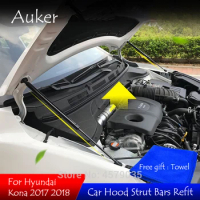 For Hyundai kauai Hood Damper Lift Strut Support Rod Bracket Hydraulic bars Car Accessories HYUNDAI KONA 2017-2020