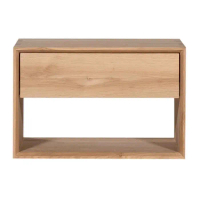 Bedside Minimalis - Nakas Meja Kamar Tidur 1 Laci Kayu JATI BELANDA Furniture Ukuran 45x35x35 cm Fin