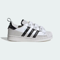【adidas 愛迪達】Superstar CF C 中童 休閒鞋 運動 經典 三葉草 魔鬼氈 貝殼頭 白黑(IG6993)