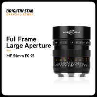 Brightin Star 50mm F0.95 Full Frame Large Aperture Manual Focus Mirrorless Camera Lens Fit for Sony E/Nikon Z/Canon RF/L Mount