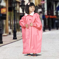 TDN 小揹兒童背包雨衣超防水輕量學生書包連身雨衣/拉鍊前開雨衣ED4258-凱蒂粉