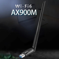 WiFi 6 USB WiFi Network 900Mbps Dual Band 2.4G&amp;5GHz Wireless Receiver Driver Free USB Dongle Receiver for Windows 7/10/11 Linux