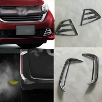 For Honda Freed GB5 2017 2018 2019 ABS Chrome Front Rear Fog Light Lamp Cover Bezel Sticker Bumper Reflector Car Accessories