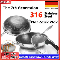 Premium High Quality Full Set 316 Stainless Steel Wok Honeycomb Wok Non Stick Wok Pan Induction Cook