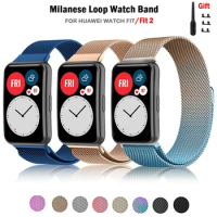 Milanese Band For Huawei Watch FIT Strap smart Magnetic Loop stainless steel metal bracelet for Huawei Watch fit 2 Accessories