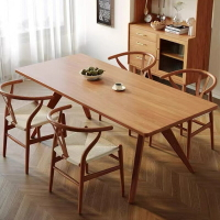 餐桌 設計師工作原木鯨魚桌大長桌家用純實木飯桌白蠟木書桌餐廳餐桌