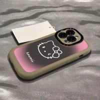 Sanrio Kawaii Anime Hello Kitty Gradation Mobile Phone Case Cute Sweet Cartoon Anti-Fall Iphone Accessory Lovely Gifts For Girls