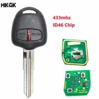 Remote Key Fob 2 Button For Mitsubishi 433Mhz Transponder Chip ID46 For Mitsubishi L200 Shogun Pajero Triton Key Fob MIT11