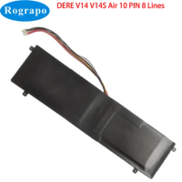 New 7.6V 5000mAh For DERE V14s V14 Air Notebook Laptop Battery 10 PIN 8 Wire Plug