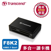 【跨店20%回饋 再折$50】 Transcend 創見 RDF8 USB 3.1 SD多合一讀卡機 黑