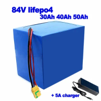 84V 50Ah 30Ah 40Ah Lifepo4 lithium iron phosphate Ebike Battery for Off-road Scooter Motor tricycle AGV 4200w power + 5A charger