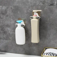 Plastic Shower Gel Bottle Rack Universal Punch-free Self Adhesive Shampoo Holder Rack Wall Mounted Liquid Soap Hanger Kitchen