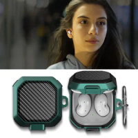 For Samsung Galaxy Buds FE/Buds 2 pro/Buds 2/Buds pro/Buds Live Cover with Secure Lock,Carbon Fiber headset Case with Keychain