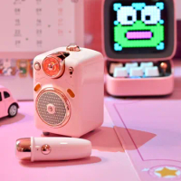 Divoom Fairy-OK Bluetooth Speaker with Microphone Pink Karaoke Multi - function Portable Smart Wireless Speaker Subwoofer