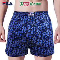 FILA 100%純棉 開襟五片式平織平口褲 M~2L 天然環保 舒適親膚 柔軟透氣 四角褲 男內褲【愛買】