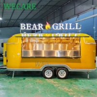 WECARE Mobile Airstream Bar Trailers Chicken Taco Burger Fast Food Truck with Full Kitchen Equipments
