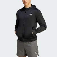 Adidas TR-ES+ FZ JA IJ9618 男 連帽 外套 亞洲版 運動 訓練 吸濕排汗 拉鍊口袋 黑