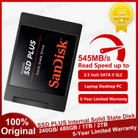 100% Original SanDisk SSD SSD SATAIII Internal Solid State PLUS 240GB 480GB 1TB 2TB Hard Drive HD Disk 2.5" for Computer Laptop