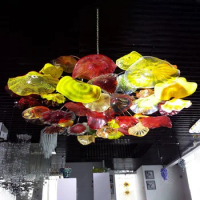 Luxury Flower Lotus Cafe Restaurant Ceiling Light ODM Home Decoration LED Lights Hanging Ceiling Chandelier Lamp
