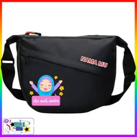 Tas Selempang Free Custom Nama Anak Laki Laki & Perempuan Ngaji Motive Islami Muat LKS Tablet 11inc 