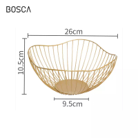 Bosca Living Bosca Living - Grandiose Fruit Basket Bowl / Tempat Buah Gold Mewah / Keranjang Buah Besi Nordic / Fruit Tray / Wadah Buah Aesthetic / Mangkuk Buah Ruang Tamu Dekorasi - Teratai Dalam