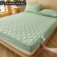 Dreamreal Cotton Thicken Mattress Cover Breathable Antibacterial Quilted Fitted Sheet Bed Covers Queen King Mattress Protector