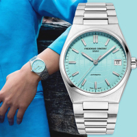 【CONSTANT 康斯登】母親節推薦款 Highlife 水藍色 機械女錶-34mm 附贈橡膠錶帶 母親節禮物(FC-303LB2NH6B)