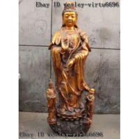 China Buddhism Temple Copper Bronze Kwan-Yin Guan Yin Bodhisattva Buddha Statue