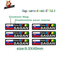 Ride Name ID custom stickers bicycle flag and name sticker road bike frame signature decals