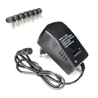 AC 220V To 3V - 12V Switching Adjustable Power Supply Adapter 12V DC Universal Power Supply 3 5 9 12 V Volt 3A 30W Cable 7 Plugs