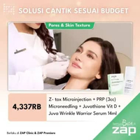 Z- tox Microinjection + PRP (3cc) Microneedling + Juva by ZAP Juvathione Vit D + Juva by ZAP Wrinkle