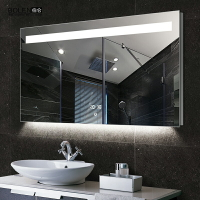 BOLEN無框浴室鏡LED燈鏡壁掛智能燈鏡衛生間鏡子廁所防霧衛浴鏡子