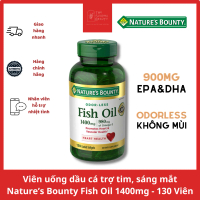 Viên uống dầu cá trợ tim, sáng mắt Nature’s Bounty Fish Oil 1400mg - 130 Viên (Không chứa GMO)