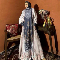 Hazel Dress Set Hijab Voal Full Pattern Exlusive By Ellyarsy