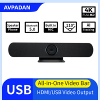 4K All-in-One Video Bar Speaker Phone Biult in MIC Bluetooth 5.0 HDMI usb3.0 camera for computer meeting room