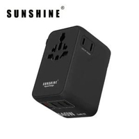 陽光 - PD140W GaNIII QC4.0 ApexCharge快充通用旅行轉插 4Ports 3C1A 旅行充電器 黑色 內置英國 美國 歐洲 日本 澳洲插座 適用於iPhone 17 TRB