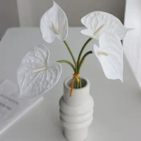 4pcs Real Touch Anthurium Bouquet Plant Crafts Handmade Flexible Artificial Bouquet Christmas