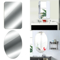 10X Mirror Wall Sticker Rectangle Self Adhesive Room Decor High Quality Furniture Films Mirror Foil 50X50cm