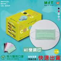 【快速出貨】【南六】雙鋼印 醫用/醫療 成人 口罩--青蘋果綠(1盒/5盒)最便宜/超低價/平面口罩/台灣製/台灣國家隊