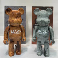 28cm Be@rbricklys 400% Bearbrick Toy Anniversary Mars Moon Earth 400% Bear Collection Model Toy Present GIft