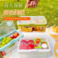 手提便攜保鮮盒露營春游大容量野餐移動小冰箱食品收納便攜便當盒