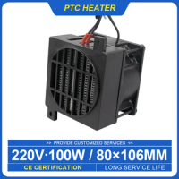 100W 220V DC Egg Incubator Heater Thermostatic Electric Heater PTC Fan Heater Heating Element Small Space Heating 106*80mm
