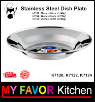 TOFFI STAINLESS STEEL Dish Plate K7120/K7122/K7124