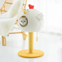 Funny Cat House Condo Warm Cat Bed Pet Nest Wooden Cat Tree House Kitten Toy Sisal Rope Cat Scratching Posts Pet Cat Supplies